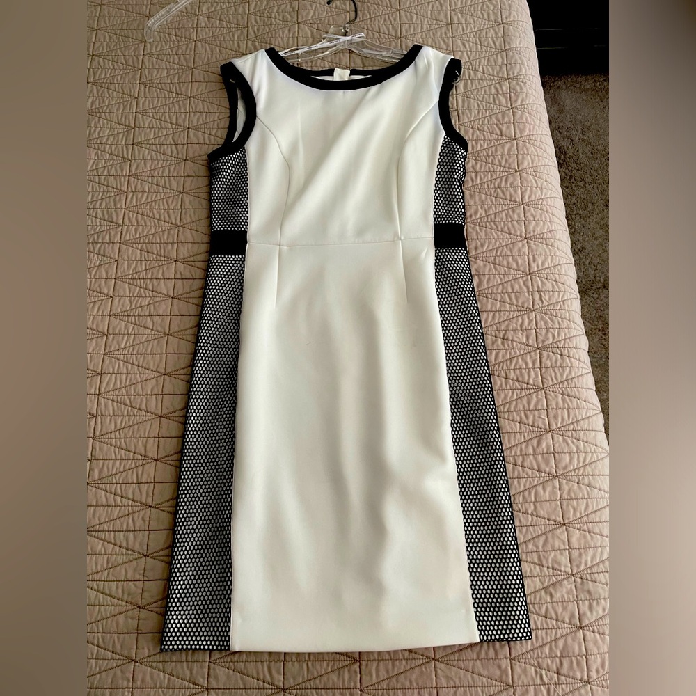 Calvin Klein two toned dress with black mesh accents